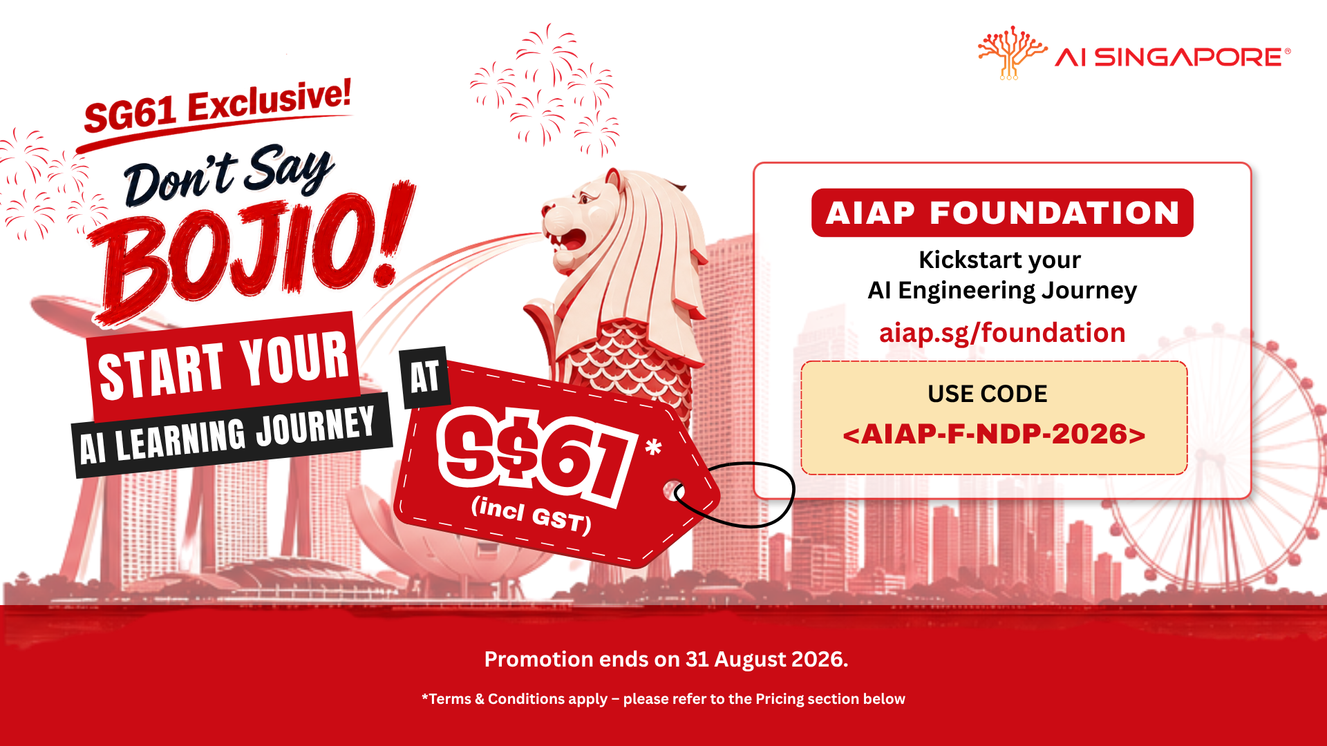 SGD$61 Promotion Today